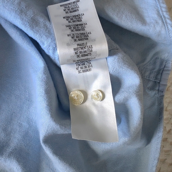 Lacoste Men's Chambray button-down short sleeve shirt, size S. - Picture 7 of 8